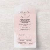 Watercolor Peach Wash Moderne Hochzeit Einladung U (Innen Boden)