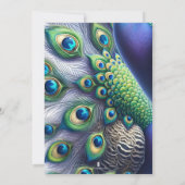 Watercolor Peacock Wedding Invitations Einladung (Rückseite)