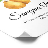 Watercolor Pear Bridal shower Sangria bar Poster (Ecke)