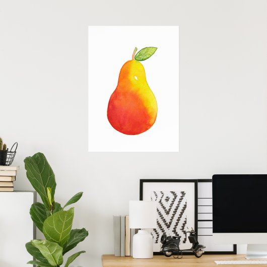 Watercolor Pear Poster (Heimbüro)