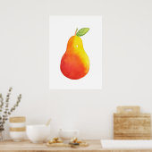 Watercolor Pear Poster (Küche)