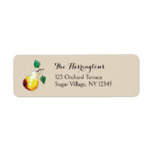Watercolor Pears Hand-Painted Nature Address (Vorne)