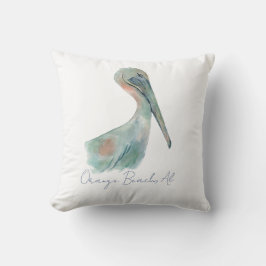 Watercolor Pelican Kissen