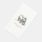 Watercolor Pelicans Beach Wedding Serviette (Ecke)