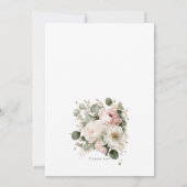 Watercolor peonies elegant wedding invitation einladung (Rückseite)
