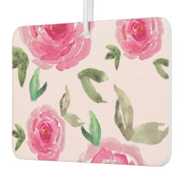 Watercolor peonies floral Pattern Air Freshener Autolufterfrischer
