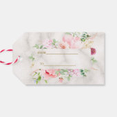 Watercolor Peonies im Charm Spring Rahmen Hochzeit Geschenkanhänger (Rückseite Horizontal)