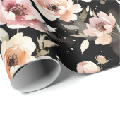 Watercolor Peonies with Pastel Wash Geschenkpapier (Rolleneckpunkt)