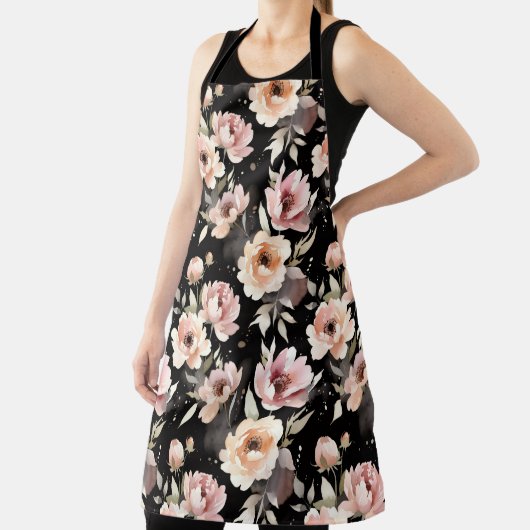 Watercolor Peonies with Pastel Wash Schürze (InSitu)