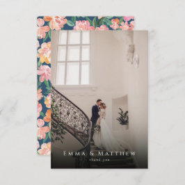 Watercolor Peony Floral Wedding Foto Vielen Dank