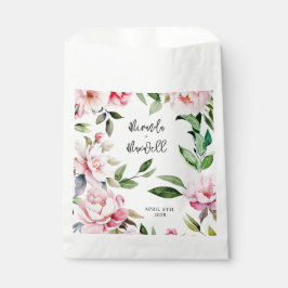 Watercolor Peony Magnolia Pink Wedding Geschenktütchen