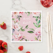 Watercolor Peony Magnolia Wedding Pink Serviette (Beispiel)