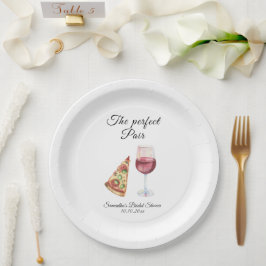 Watercolor Perfect Pair Brautparty Pappteller