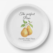 Watercolor Perfect Pear Floral Bridal Shower Pappteller (Vorderseite)