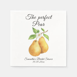 Watercolor Perfect Pear Floral Bridal Shower Serviette