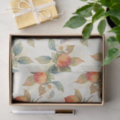 Watercolor Persimmon Fruit and Flowers  Seidenpapier (Geschenk)