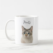Watercolor Pet Cat Portrait Script Name Kaffeetasse (Links)