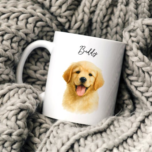 Watercolor Pet Dog Portrait Script Name Kaffeetasse