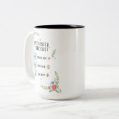 Watercolor Pet Foster Checklist Zweifarbige Tasse (Vorderseite Links)