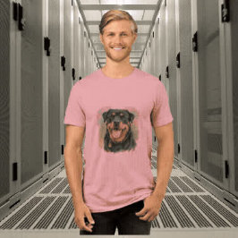 Watercolor Pet Rottweiler Portrait Tri-Blend Shirt