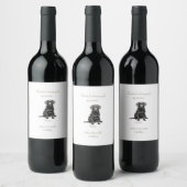 Watercolor Pet Wedding Favor Thank You III Weinetikett (Flaschen)