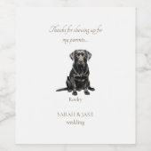 Watercolor Pet Wedding Favor Thank You III Weinetikett (Einzelnes Label)