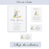 Watercolor Peter Rabbit Baby Boy Dusche Einladung