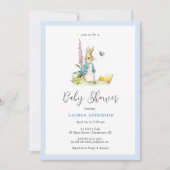 Watercolor Peter Rabbit Baby Boy Dusche Einladung (Vorderseite)