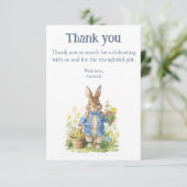 Watercolor Peter Rabbit Birthday Dankeskarte (Stehend Vorderseite)
