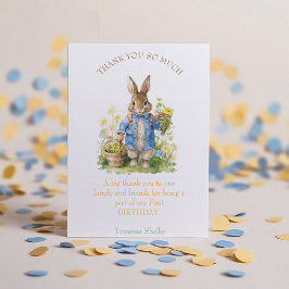 Watercolor Peter Rabbit Birthday Dankeskarte