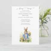 Watercolor Peter Rabbit Birthday Einladung (Stehend Vorderseite)