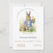 Watercolor Peter Rabbit Birthday Einladung (Vorderseite)