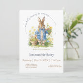 Watercolor Peter Rabbit Birthday Einladung (Stehend Vorderseite)