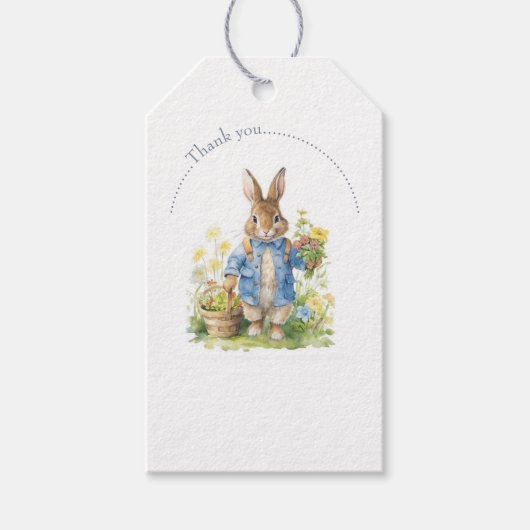 Watercolor Peter Rabbit Birthday Geschenkanhänger (Vorderseite)