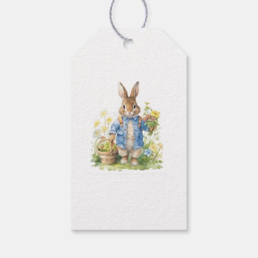 Watercolor Peter Rabbit Birthday Geschenkanhänger (Rückseite)
