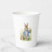 Watercolor Peter Rabbit Birthday Pappbecher (Rückseite)