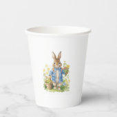 Watercolor Peter Rabbit Birthday Pappbecher (Vorderseite)