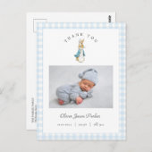 Watercolor Peter Rabbit Boy Birth Announcement Postkarte (Vorne/Hinten)