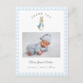 Watercolor Peter Rabbit Boy Birth Announcement Postkarte (Vorderseite)