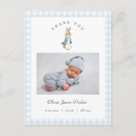 Watercolor Peter Rabbit Boy Birth Announcement Postkarte