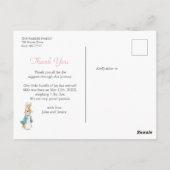 Watercolor Peter Rabbit Girl Birth Announcement Postkarte (Rückseite)