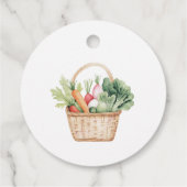Watercolor Peter Rabbit Veggie Basket Babydusche Geschenkanhänger (Rückseite)