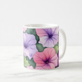 Watercolor petunia flowers kaffeetasse (VorderseiteRechts)