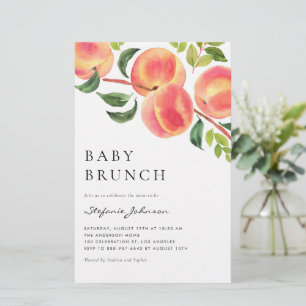 Watercolor Pfirsiche Summer Baby Brunch Einladung