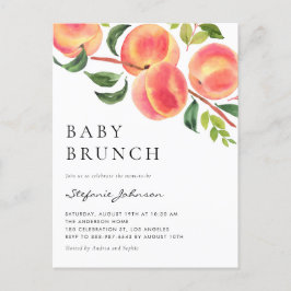 Watercolor Pfirsiche Summer Baby Brunch Einladungspostkarte