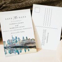 Watercolor Philadelphia Pennsylvania City Skyline