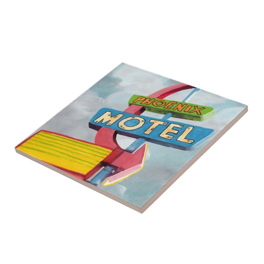 Watercolor Phoenix Motel Fliese (Seite)