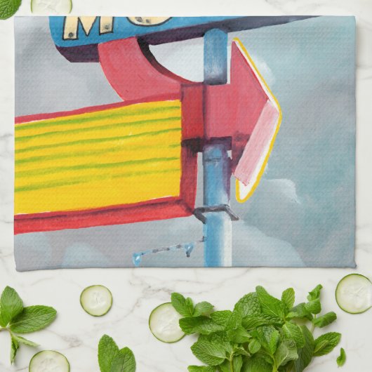 Watercolor Phoenix Motel Geschirrtuch (Gefaltet)