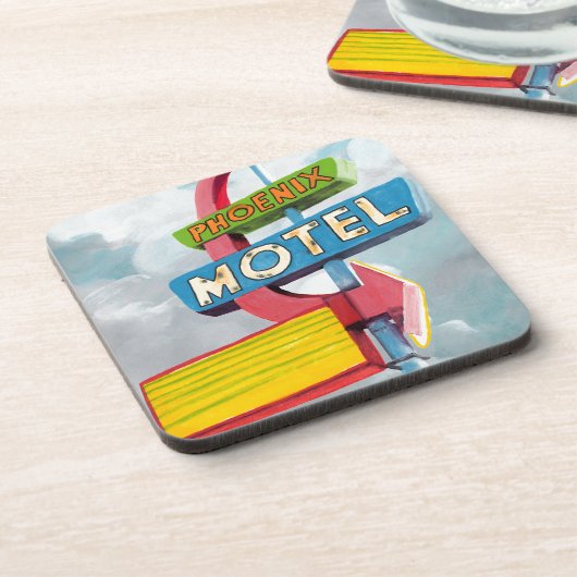 Watercolor Phoenix Motel Getränkeuntersetzer (Linke Seite)