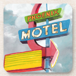 Watercolor Phoenix Motel Getränkeuntersetzer
